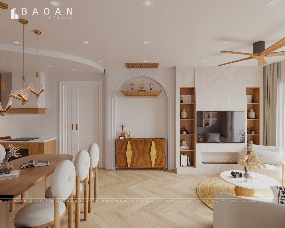 Thiết kế nội thất căn hộ 2 phòng ngủ chung cư VINHOME TÂY MỖ