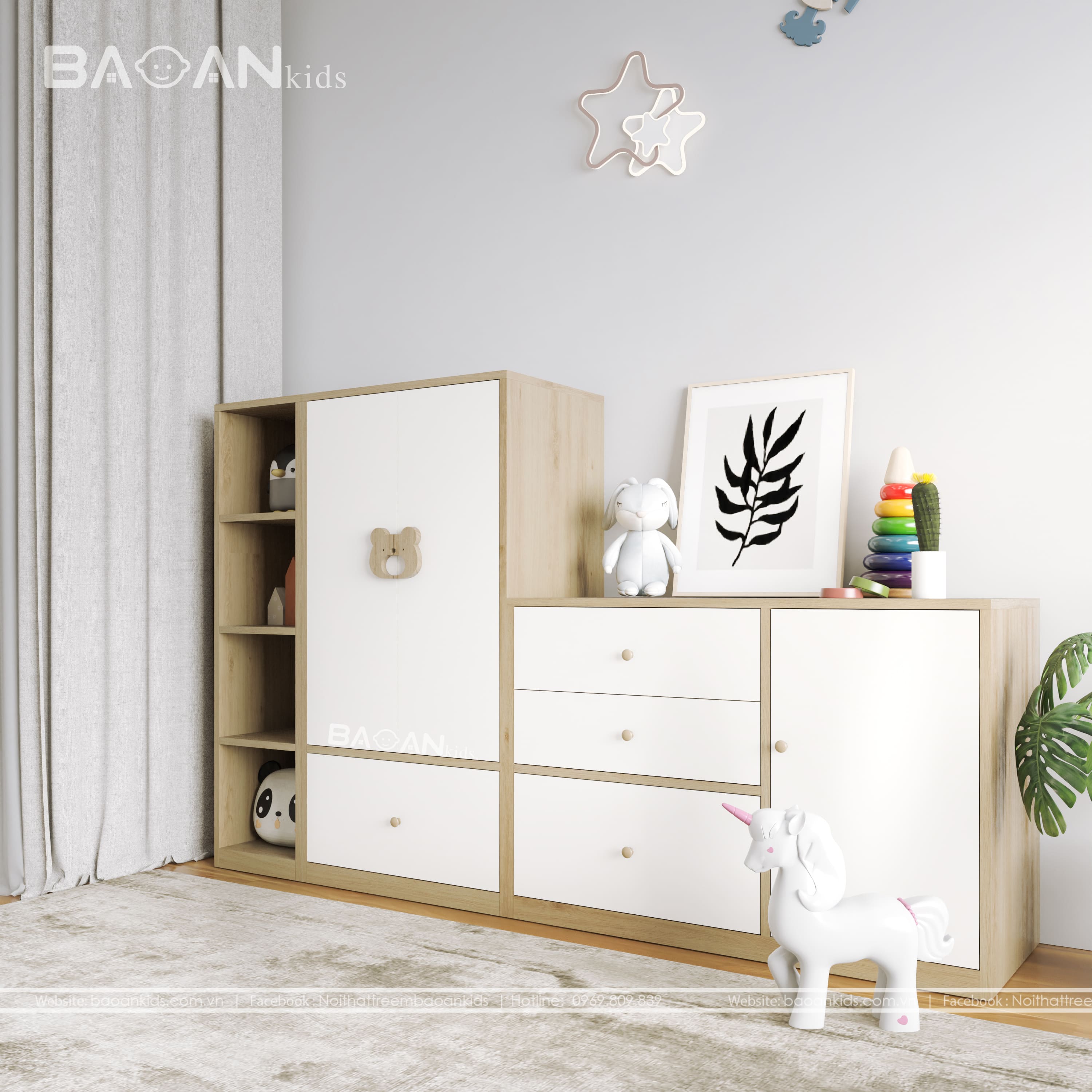 Tủ quần áo trẻ em bảo an kids 0.8.5-4