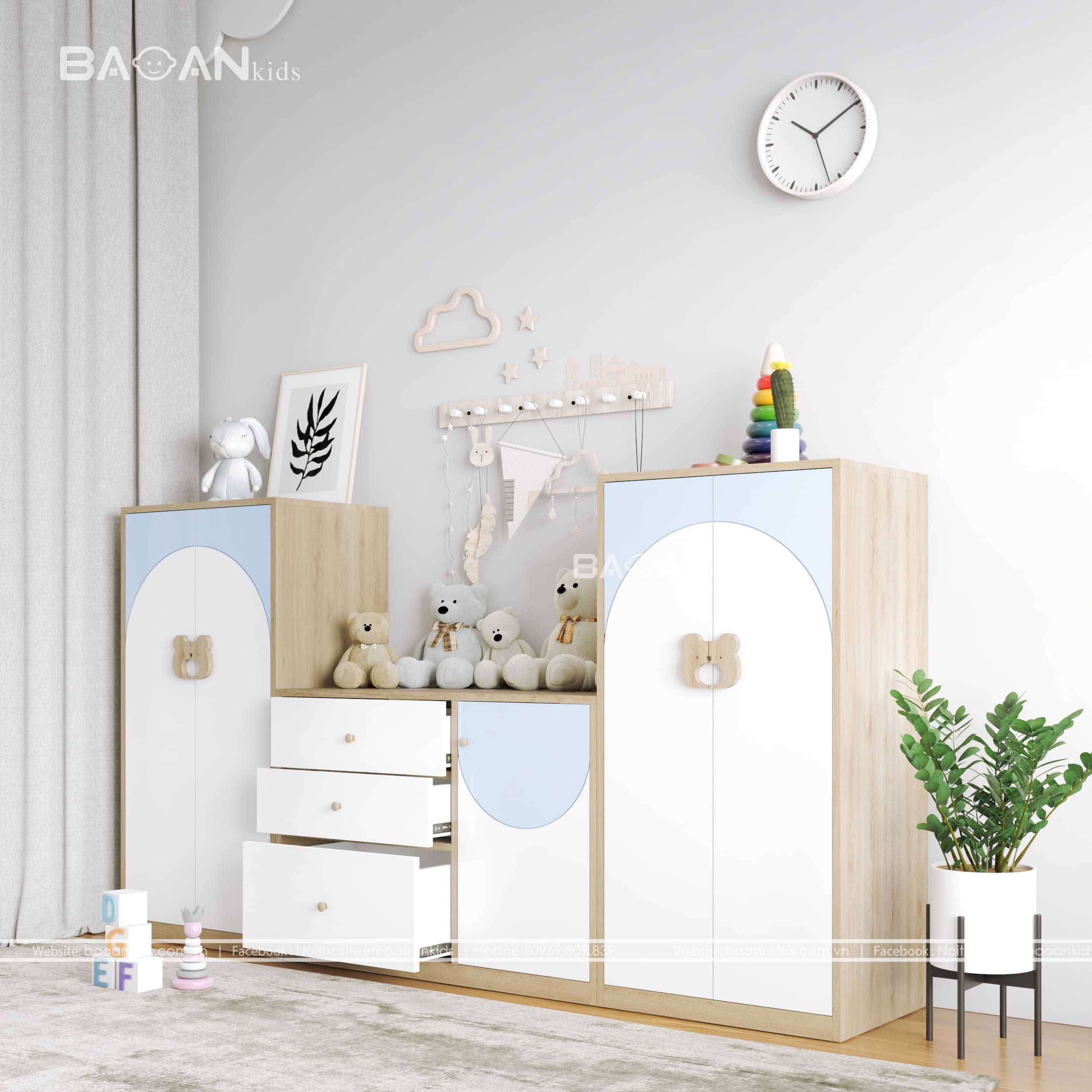 Tủ quần áo trẻ em bảo an kids 7.5.7-4
