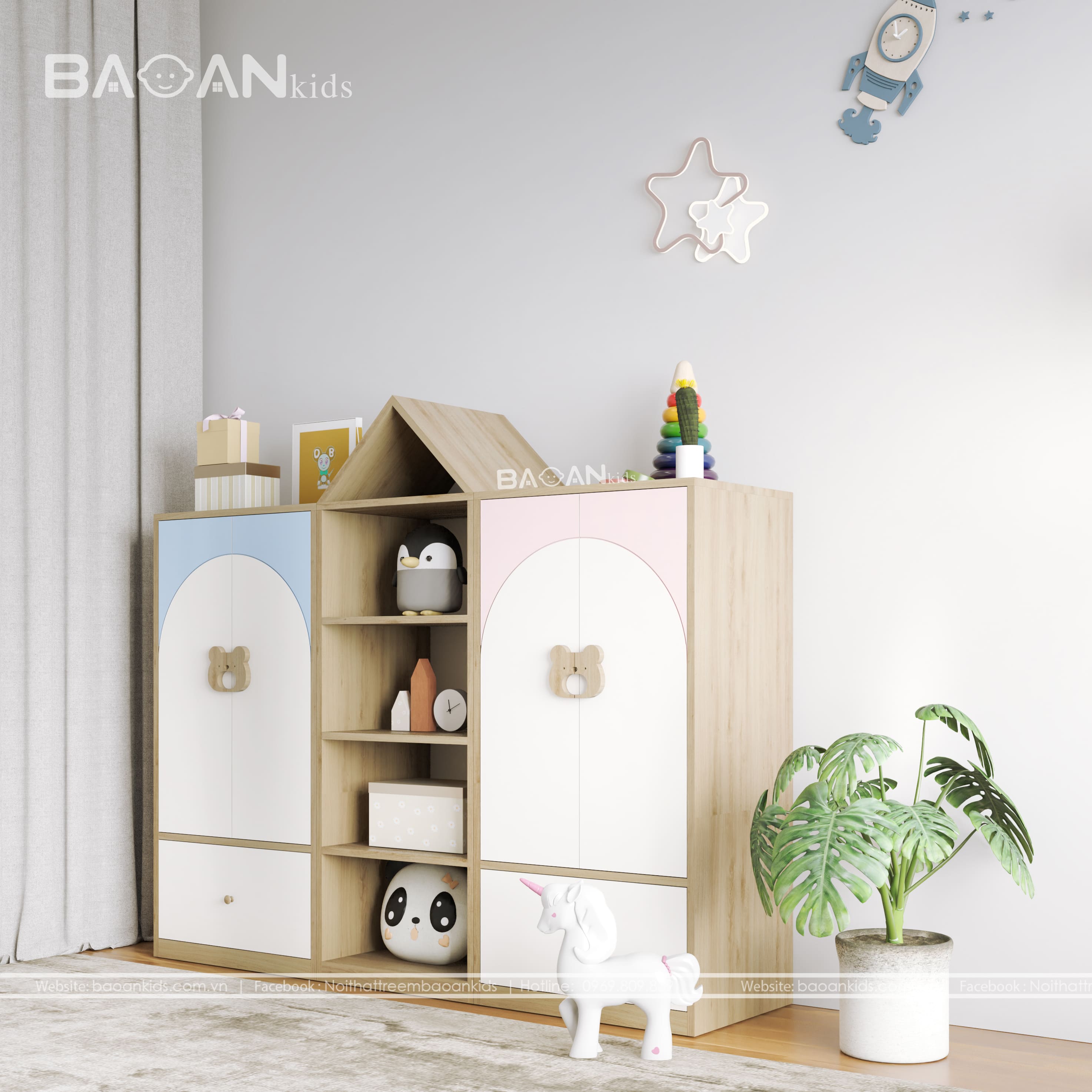 Tủ quần áo trẻ em bảo an kids 8.6.8-4
