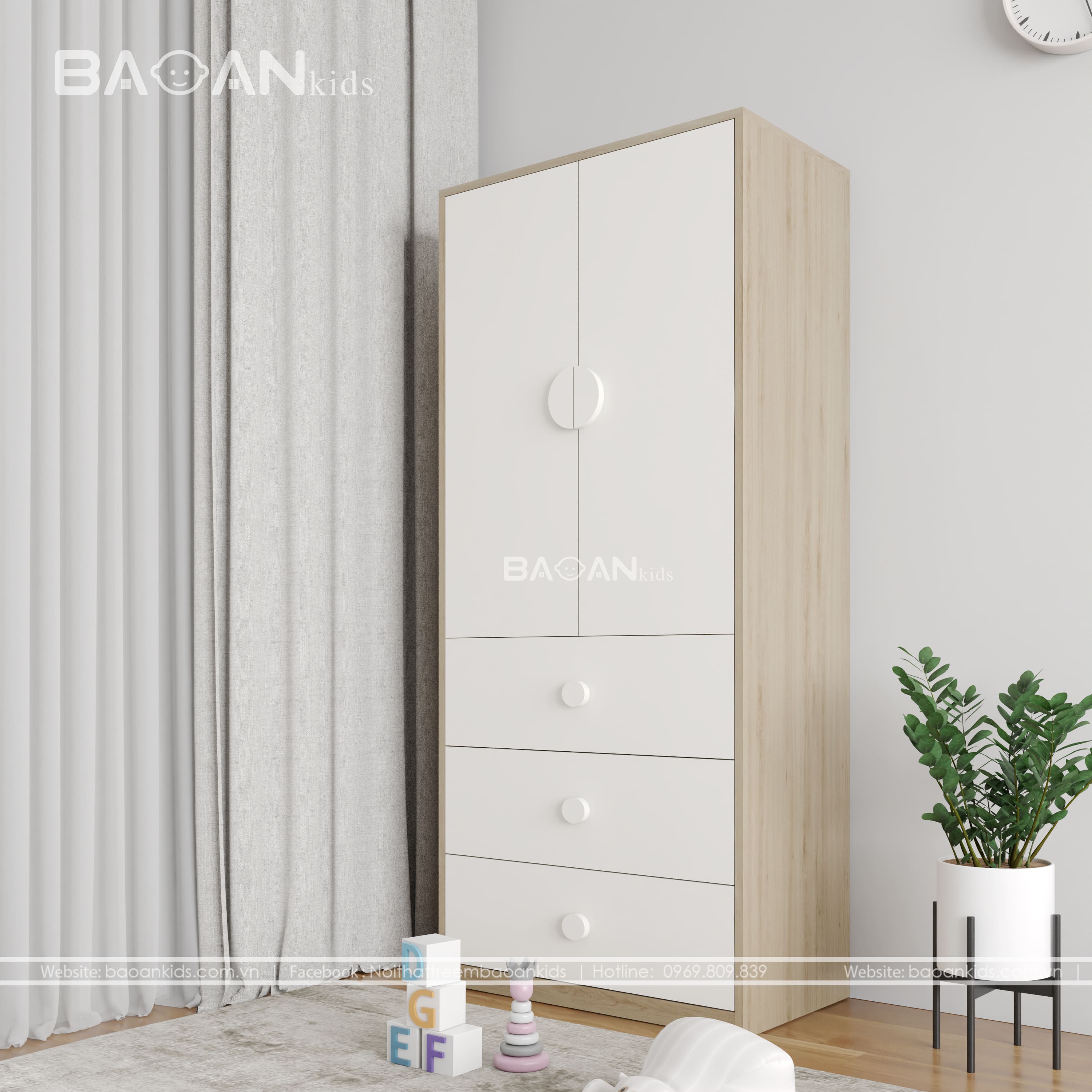 Tủ quần áo trẻ em bảo an kids 1