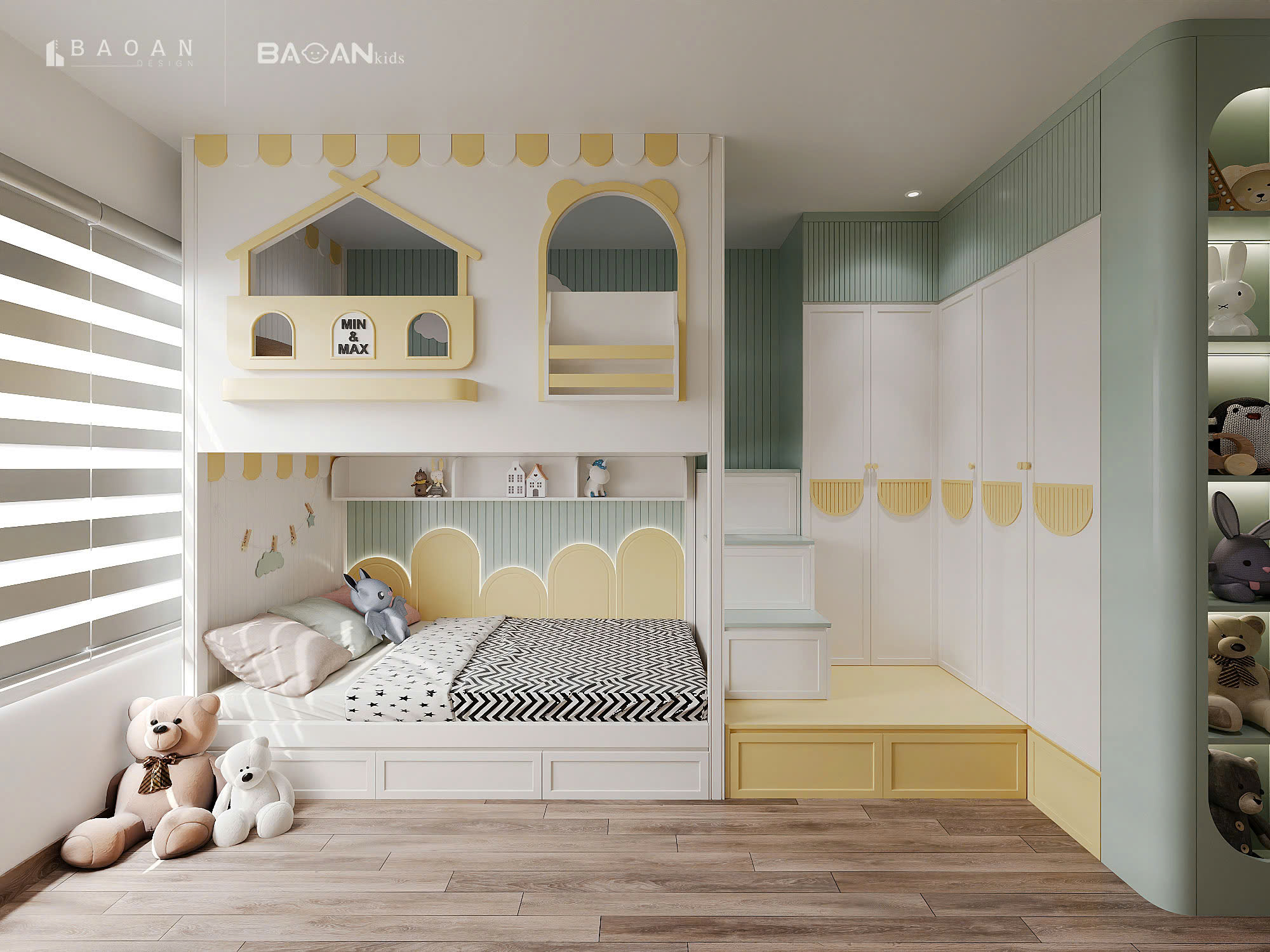 phòng ngủ màu xanh img25