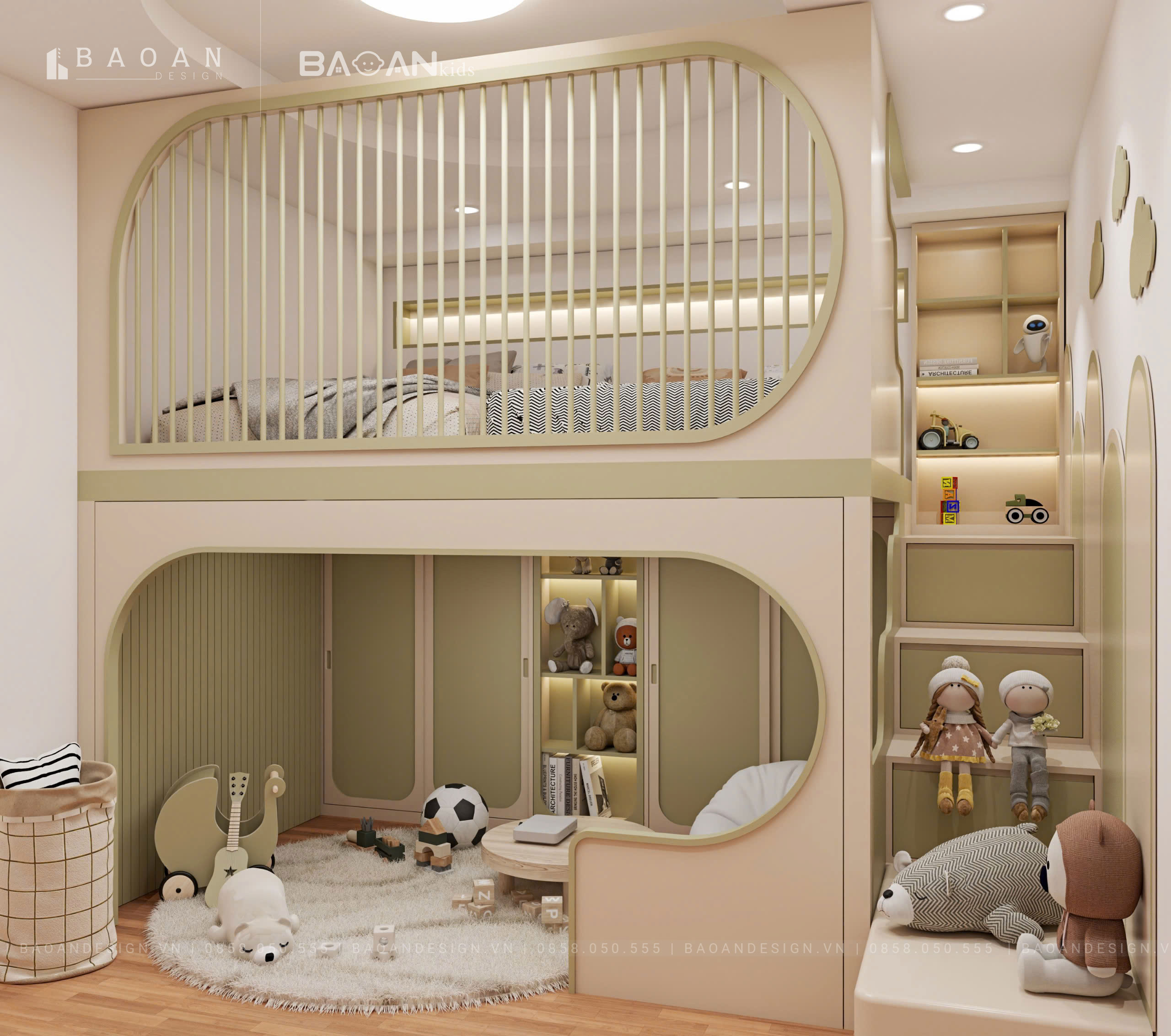 phòng ngủ màu xanh img34