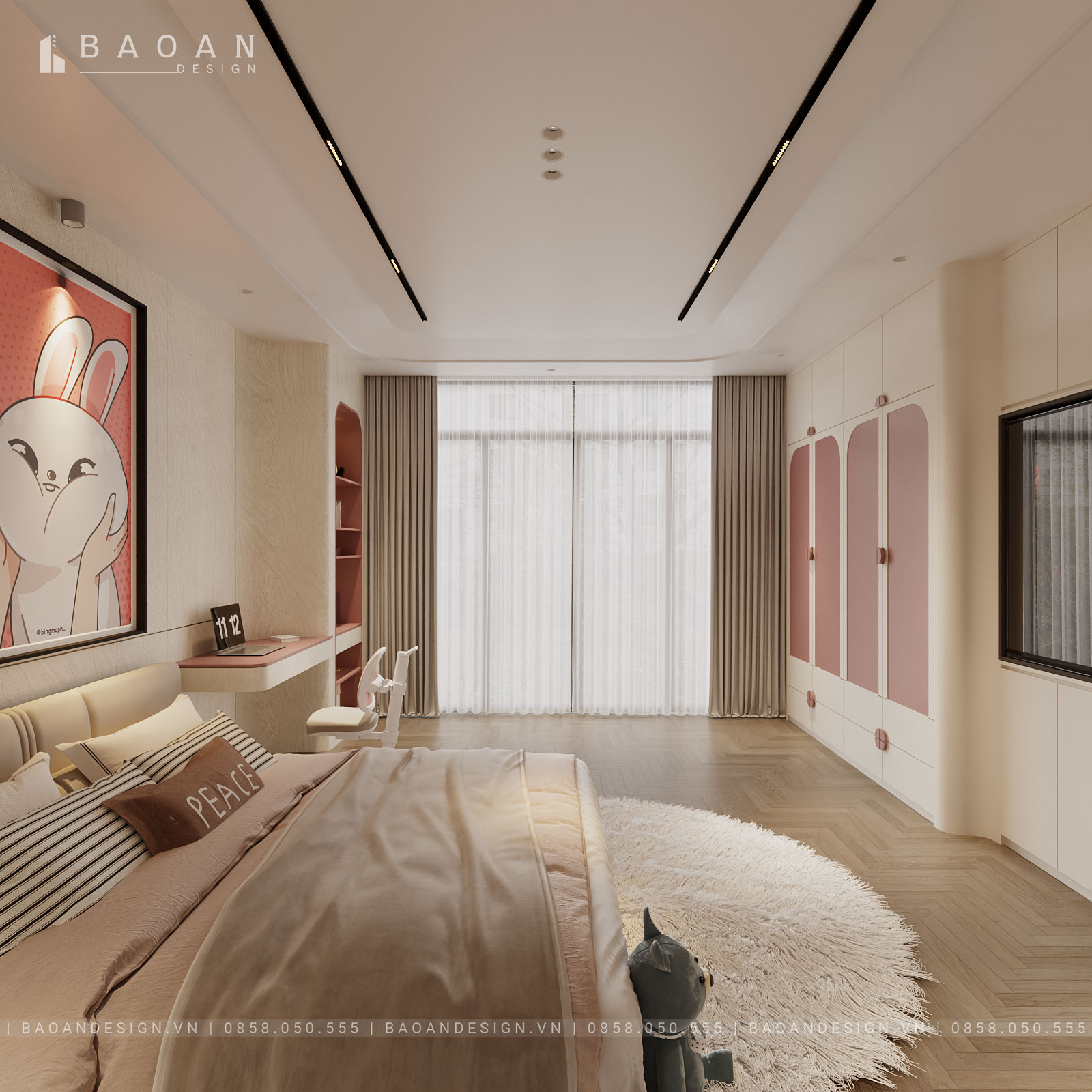 phòng ngủ cho 2 bé gái img2